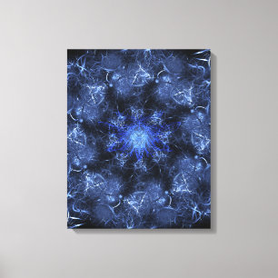 Elektrische Blaue Plasma-Fraktal-Kunst Leinwanddruck