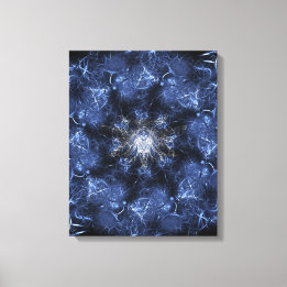 Elektrische Blaue Plasma-Fraktal-Kunst Leinwanddruck