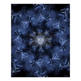 Elektrische Blaue Plasma-Fraktal-Kunst Poster