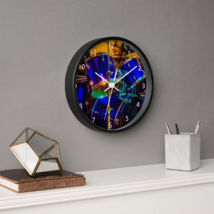 Elektrische Blaue Trommeln Wanduhr