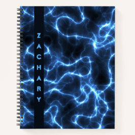 Elektrische Blauwellen | Personalisierte Spirale Notizbuch
