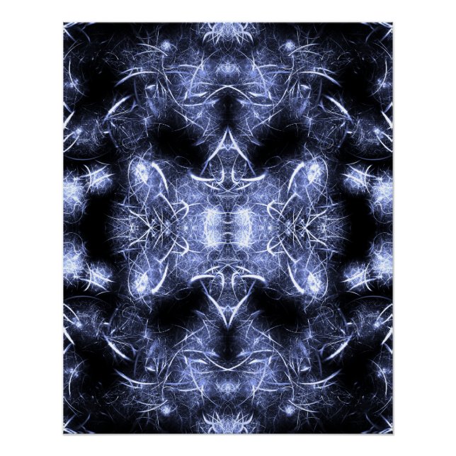 Elektrische Blitz Mandala Fraktal Kunst Poster (Vorderseite)