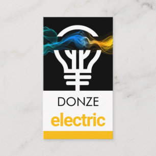 Elektrische Blitzwelle betreibt Glühbirne Visitenkarte