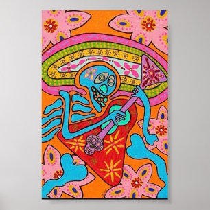 Elektrische Blut-Felsen-Gitarre Poster