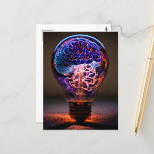Elektrische Brain Light Bulb Postkarte