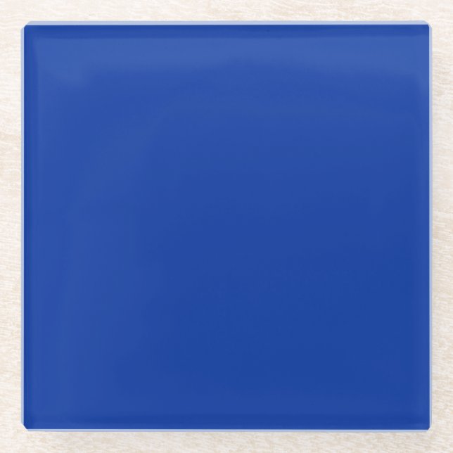 Elektrische Cobalt-Festfarbe | Klassisches Elegant Glasuntersetzer (Vorderseite)