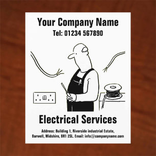 Elektrische Dienstleistungen Cartoon-Design Flyer