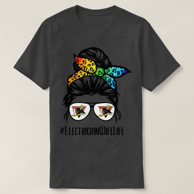 Elektrische Ehefrau unordentliche Knospenbrille T-Shirt (Design vorne)
