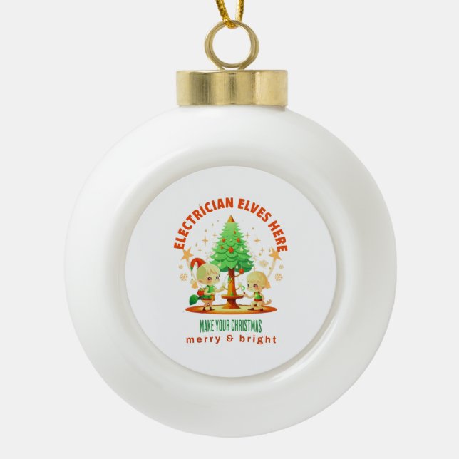 ELEKTRISCHE ELVEN HIER KERAMIK Kugel-Ornament (Vorderseite)