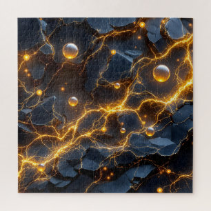 Elektrische Energie Abstrakt mit goldenem Blitz