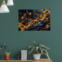Elektrische Energie Abstrakt mit goldenem Blitz