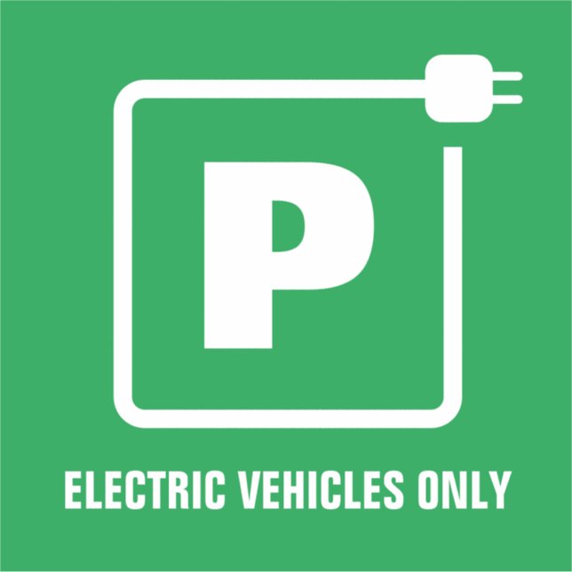 Elektrische Fahrzeuge Nur Aufkleber zum Aufladen (Vorderseite)