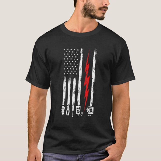 Elektrische Flagge mit Werkzeugen T-Shirt (Vorderseite)