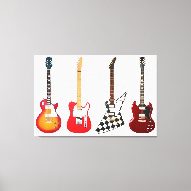 ELEKTRISCHE GITAREN 32x48 Leinwanddruck (Vorderseite)