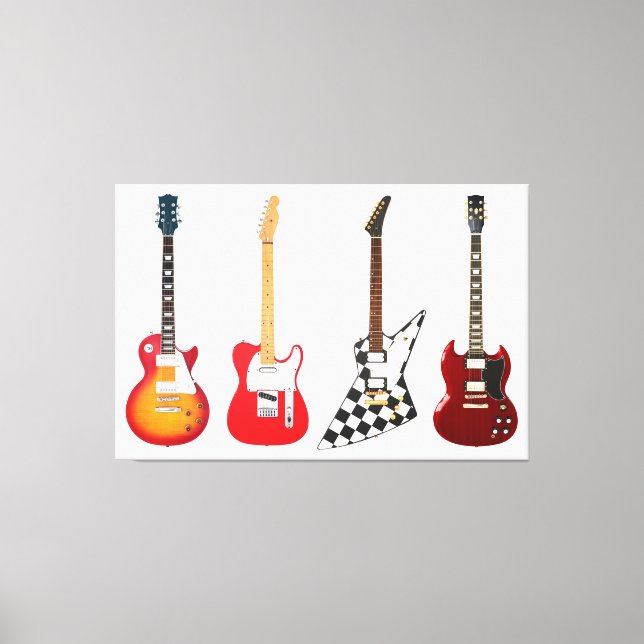 ELEKTRISCHE GITAREN ICONIC 40x60 Leinwanddruck (Vorderseite)