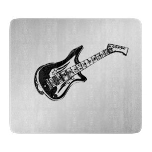 Elektrische Gitarre auf Silber Schneidebrett