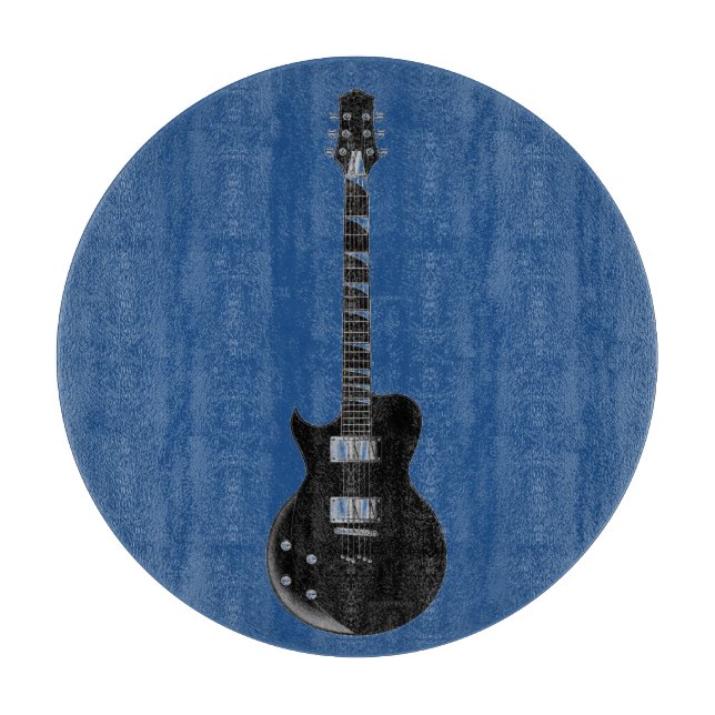 Elektrische Gitarre Blue Black Pop Art Case-Mate Schneidebrett (Vorderseite)