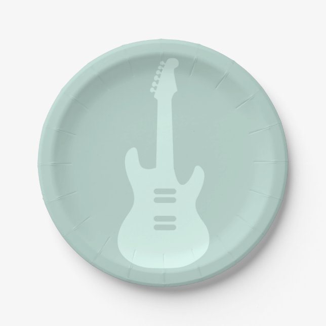 Elektrische Gitarre CUSTOM FARBmusik Kunst Pappteller (Vorderseite)