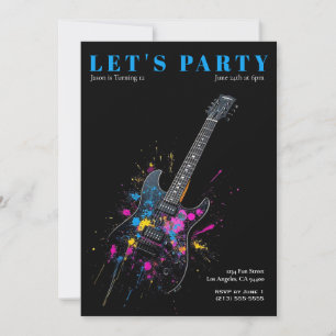Elektrische Gitarre Geburtstagsparty Einladung