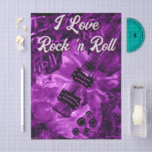 Elektrische Gitarre Lila Black Rock'n'Roll Decoupa Seidenpapier