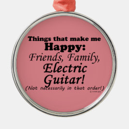 Elektrische Gitarre macht mich glücklich Ornament Aus Metall
