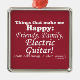 Elektrische Gitarre macht mich glücklich Ornament Aus Metall