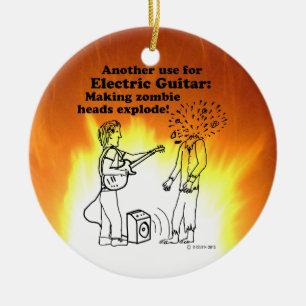 Elektrische Gitarre macht Zombies explodieren Keramik Ornament
