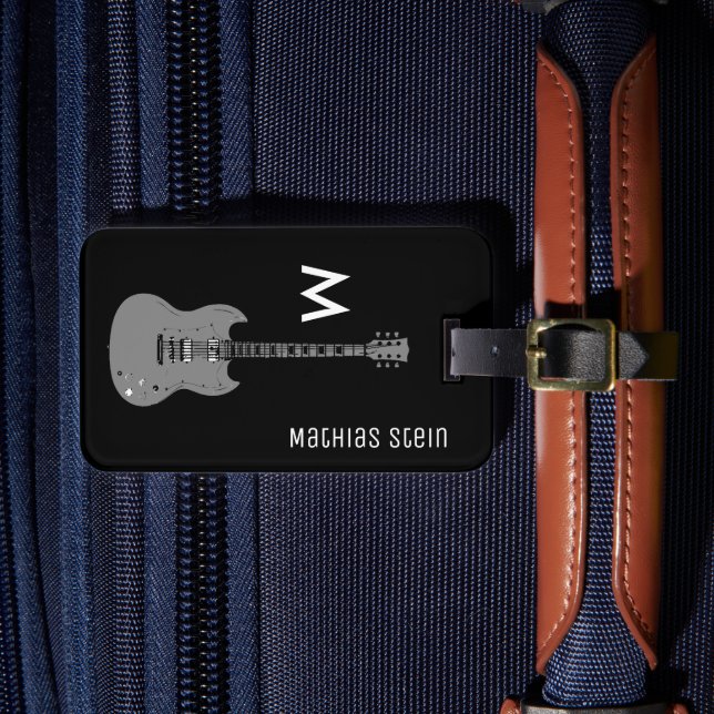Elektrische Gitarre, Musikerreisender Gepäckanhänger (Vorderseite Insitu 4)