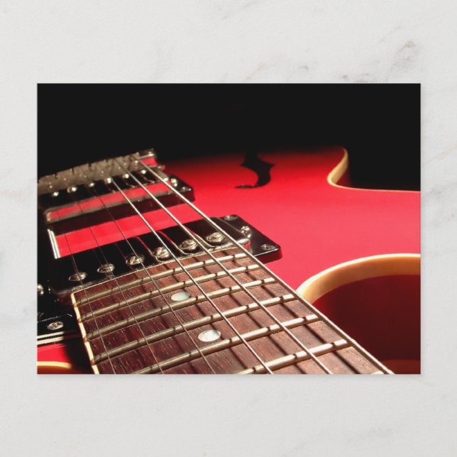 Elektrische Gitarre Nah hoch - Original Red Postkarte (Vorderseite)