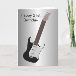 Elektrische Gitarre Personalisiert 21. Geburtstag Karte