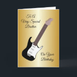 Elektrische Gitarre Personalisiert Brother Geburts Karte<br><div class="desc">Grußkarte schwarz E-Gitarre Bruder Geburtstagskarte. Passen Sie diese Geburtstagskarte mit jedem beliebigen Text an und lassen Sie sie dann ausdrucken und an Sie senden oder laden Sie sie sofort auf Ihr Mobiltelefon herunter. Wenn Sie Hilfe bei der Anpassung benötigen, kontaktieren Sie uns über den Link auf dieser Seite. Gitarrendesign personalisierter...</div>