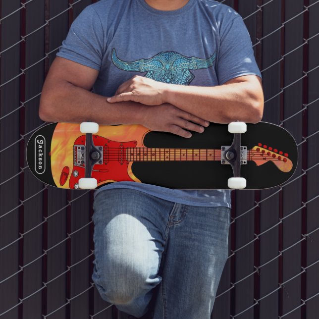 Elektrische Gitarre Personalisiert Skateboard (Außenbereich 3)