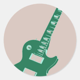 Elektrische Gitarre Pop Kunst Runder Aufkleber