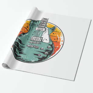 Elektrische Gitarre Retro Vintage Musikband Gu Geschenkpapier