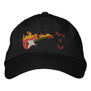 Elektrische Gitarre Rock N Roll bestickte Mütze Baseballkappe