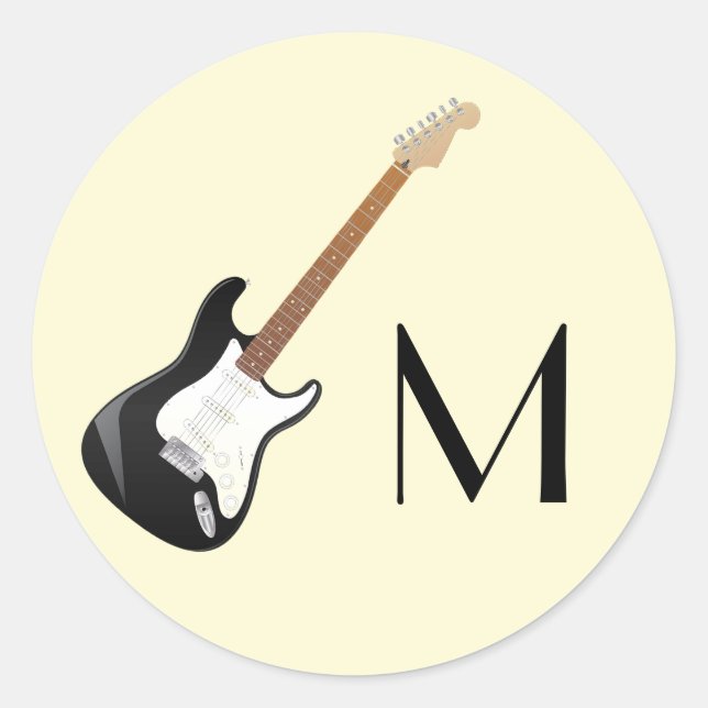 Elektrische Gitarre Runder Aufkleber (Vorderseite)