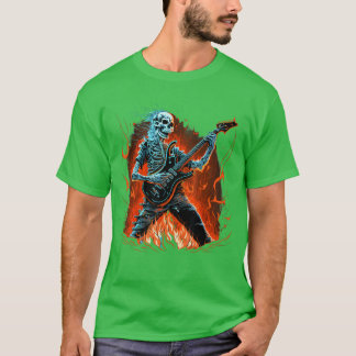 Elektrische Gitarre Skeleton Gitarrist Metal Punk  T-Shirt