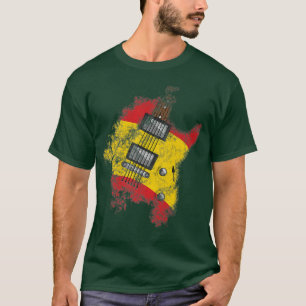 Elektrische Gitarre Spanische Flagge Spanien Gitar T-Shirt