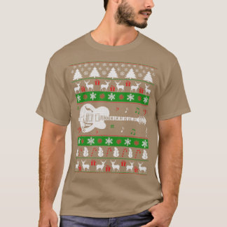 Elektrische Gitarre Ugly Weihnachts Sweater Happy T-Shirt