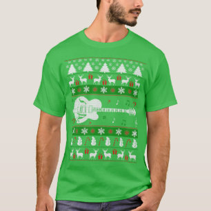 Elektrische Gitarre Ugly Weihnachts Sweater Happy  T-Shirt