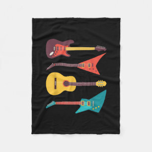 Elektrische Gitarre und akustische Gitarrenmusikge Fleecedecke