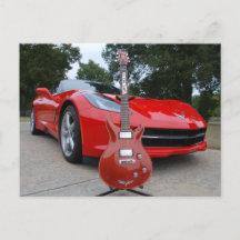 Elektrische Gitarre und Sportwagen