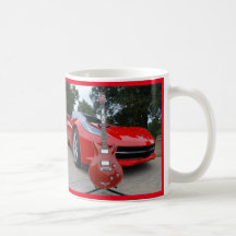 Elektrische Gitarre und Sportwagen Tasse
