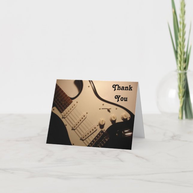 Elektrische Gitarre, vielen Dank Dankeskarte (Vorderseite)
