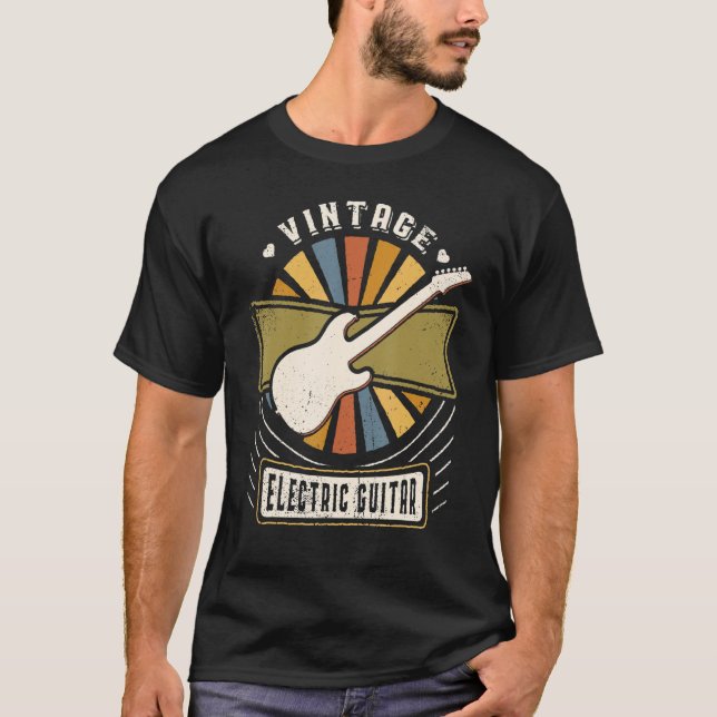 Elektrische Gitarre Vintag klassische Retro-Liebe T-Shirt (Vorderseite)
