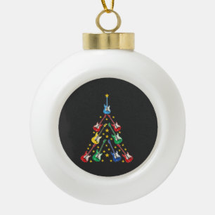 Elektrische Gitarre Weihnachtsbaummusik Liebhaber Keramik Kugel-Ornament