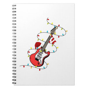 Elektrische Gitarre Weihnachtsmann Musik Weihnacht Notizblock