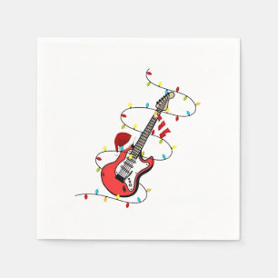 Elektrische Gitarre Weihnachtsmann Musik Weihnacht Serviette