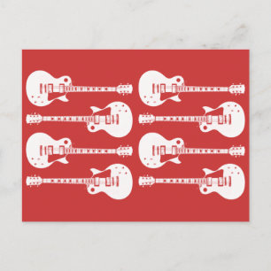 Elektrische Gitarren Grafik in Weiß Postkarte