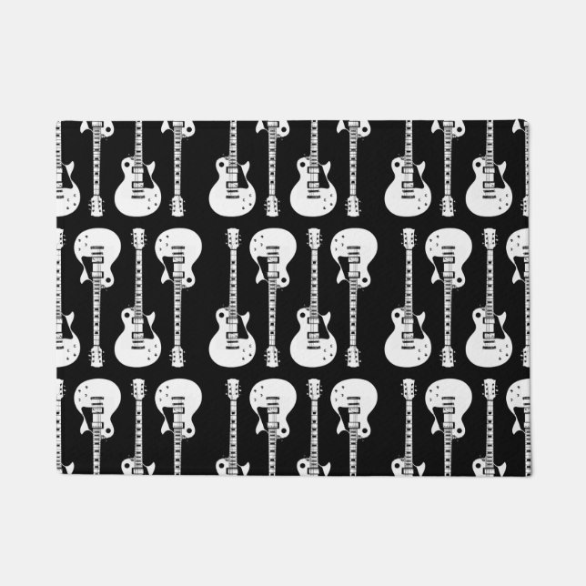 Elektrische Gitarren Graphic in White Fußmatte (Vorderseite)